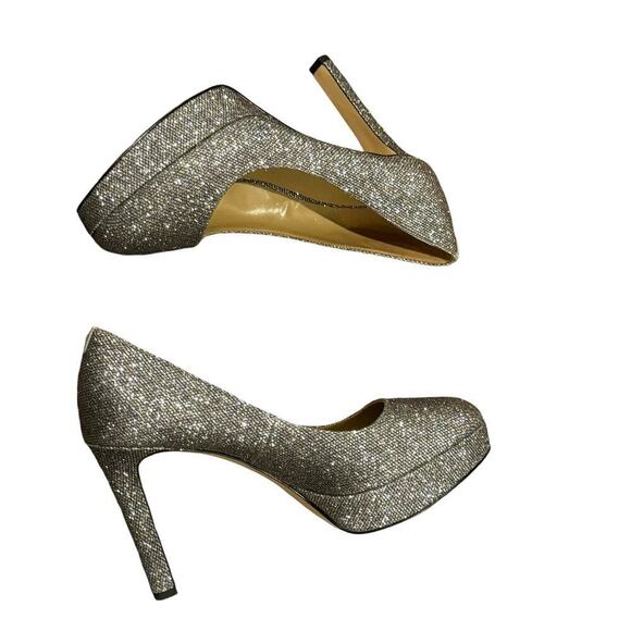 MICHAEL Michael Kors Chantal Platform Pump Heel Pointed Toe Silver Size 7M NWB - Picture 5 of 12